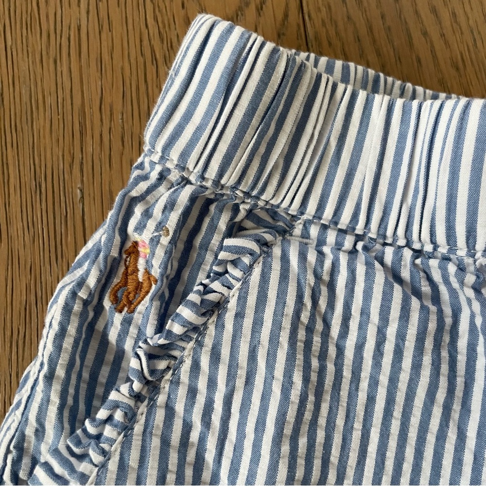 Polo Ralph Lauren Girls’ Striped seersucker Cotton Shorts - Picture 2 of 4
